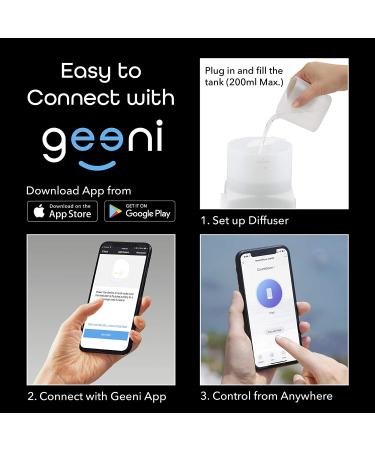Smart WiFi Essential Oil Diffuser & Humidifier - 200ml Ultrasonic, Alexa & Google Home Compatible - Voice Control, LED Lights, Timer - Easy App Setup - Buy Online on SooperMarket.com