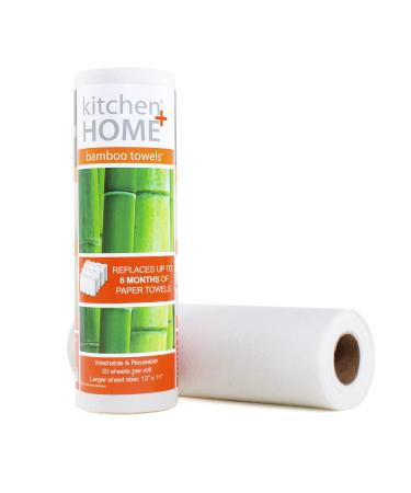 Bamboo Towels - Heavy Duty Machine Washable Reusable Rayon Towels - One roll replaces 6 months of towels! 1 Pack