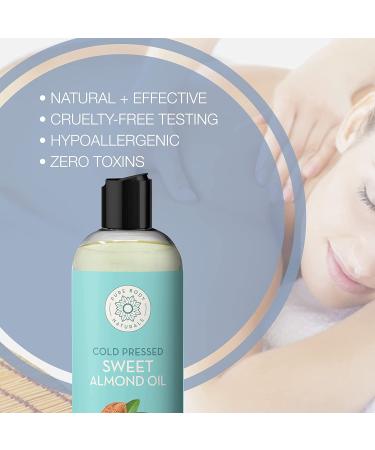 Pure Body Naturals Sweet Almond Oil 16 fl. oz - 100% Pure Cold Pressed, Hexane Free, Skin Moisturizer, Nail Strengthener, Carrier Oil for Therapeutic Massage - Buy Online on SooperMarket.com