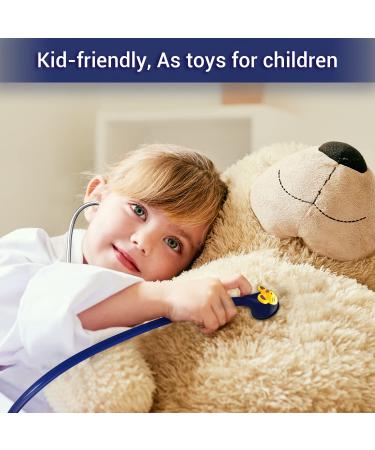 SCIAN Kids Real Working Stethoscope - 5 Interchangeable Cartoon Heads for Doctors, Nurses & Home Use - Professional Quality - Dark Blue - Buy Online on SooperMarket.com