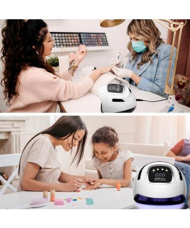 LKE 220W UV Nail Lamp - Gel Nails UV Lamp with Improved Charging 4 Timers LCD Display Infrared Sensor Removable Base & Handle - Best for Manicures - Buy Online on SooperMarket.com