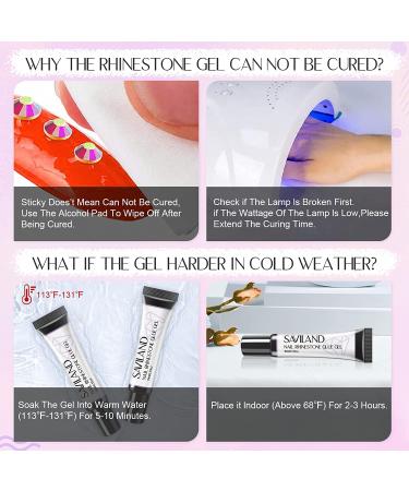 Saviland Nail Rhinestone Glue Gel Set - Strong 10ML Adhesive for Rhinestones, Charms, Acrylic, Press On & Fake Nails - Nail Lamp Required (2PCS) - Buy Online on SooperMarket.com