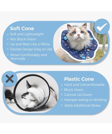 ComSaf Soft Cat Recovery Collar - Adjustable Elizabethan Cone for Post-Surgery Comfort - Prevents Licking, Lightweight - M (Neck 9-11 in) - Buy Online on SooperMarket.com