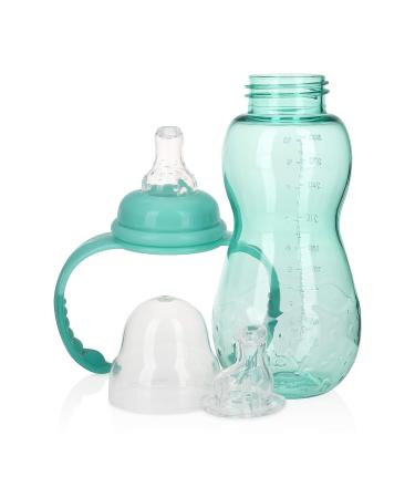 Nuby 3 Stage Ultra Durable Tritan No-Spill Bottle to Cup 10 Oz Teal 80387 - Buy Online on SooperMarket.com