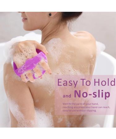 HIEERBUS Silicone Body Scrubber Gentle Exfoliating Body Scrubber in Shower Silicone Loofah with Easily Lather Bristles Long Lasting and More Hygienic Than Traditional Shower Loofah 1 Pack Purple - Buy Online on SooperMarket.com
