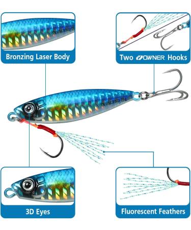 TRUSCEND Saltwater Jigs Fishing Lures with BKK Hooks - Slow Pitch/Knife/Vertical Jigs for Tuna, Salmon, Grouper - Sea Fishing Spoon Lure - Blade Bait for Bass Fishing - Buy Online on SooperMarket.com