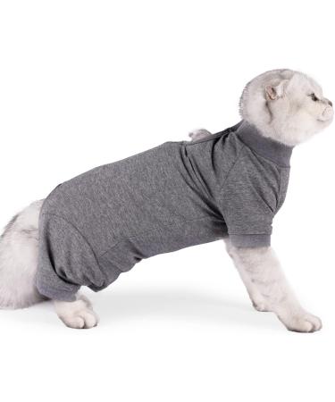 HEYWEAN Cat Recovery Suit After Surgery E-Collar Alternative Pet Medical Surgical Shirt Breathable Home Long Sleeve Cat Clothing L (Pack of 1) Grey - Buy Online on SooperMarket.com