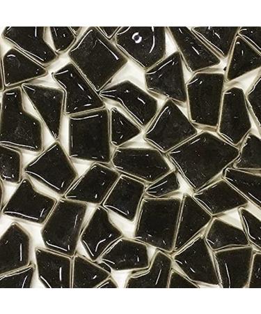 200g Ceramic Mosaic Tiles for Crafts Irregular Stained Ceramic 0.2x0.8 Porcelain Mosaic Tiles for Home Decoration (Black)