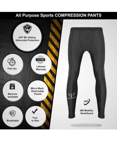 JAYEFO Men's Compression Pants - Rashguard Leggings for Gym, Boxing, MMA, BJJ - Black 32 - Buy Online on SooperMarket.com