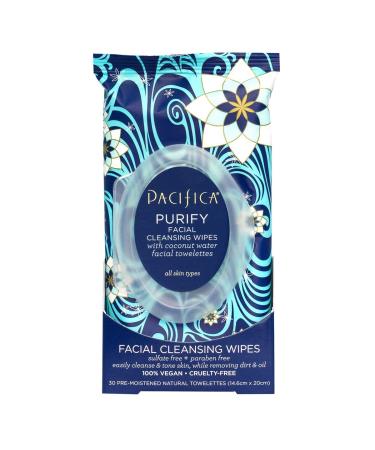 Pacifica Purify Coconut Water Cleansing Facial Wipes - 30 Towelettes