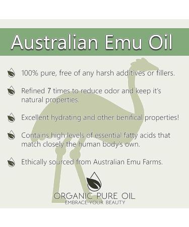 Premium Australian Emu Oil - 7X Refined 4 oz Glass Dropper - 100% Pure Extra Strength for Hair Face Body Pain - Natural Top Grade A by OPO - Buy Online on SooperMarket.com