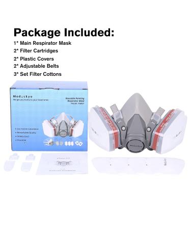 MODUSKYE Reusable Half Facepiece Respirator with 6 Active Cotton Filters for Painting, Dust, Sanding, Polishing, and Spraying - Buy Online on SooperMarket.com