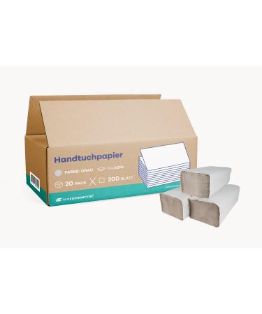 Inoverse paper towels 4 000 sheets folding towels paper towels paper town towels paper towels for donors disposable towels towel paper ZZ fold 25x23 cm gray gray - 4 000 sheets