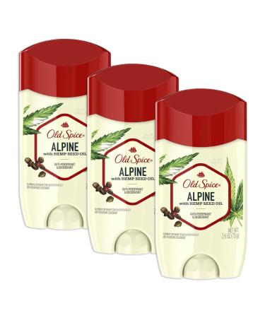 Old Spice Antiperspirant Deodorant Alpine with Hemp Seed Oil 2.6 oz (Pack of 3)