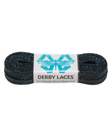 Derby Laces Black 108 Inch Waxed Skate Lace for Roller Derby, Hockey and Ice Skates, and Boots