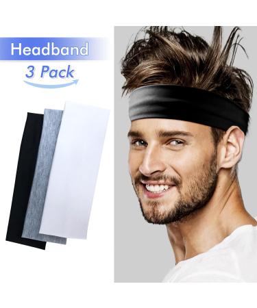 Sularpek Headband 3Pack Unisex Headbands for Women s Hair 7.5cm Stretchy Fabric Headband Breathable Hair Band for Sweat-Wicking Stretchy Head Band for Doing Workout Yoga Makeup Running - Buy Online on SooperMarket.com