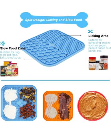 Hysagtek 3 Pcs Licky Mats for Dogs and Cats Dog Lick Mats Slow Feeding Mat with Suction Cup Puppy Lick Mat Pad for Pet Bathing Grooming Training with 1 Spatula + 1 Brush - Buy Online on SooperMarket.com