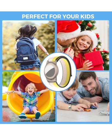 Dingfeiyu Airtag Wristband - Waterproof Adjustable Bracelet for Kids & Adults | Anti-Lost Nylon Band for Apple Airtag - Oatmeal - Buy Online on SooperMarket.com