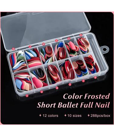 500pcs Coffin Nails - Acrylic False Nail Tips for Salons & DIY - 10 Sizes Ballerina Style - Buy Online on SooperMarket.com
