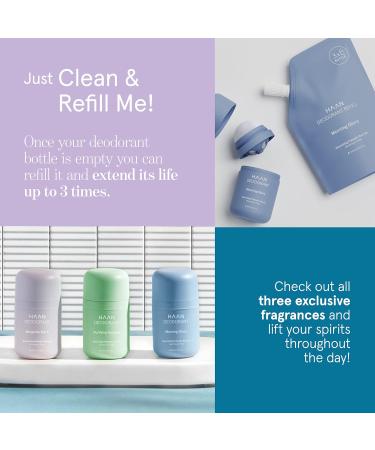 HAAN Natural Deodorant Refill - Morning Glory | 24-Hour Odor Protection | Vegan & Aluminium Free | 4 Fl. Oz - Buy Online on SooperMarket.com