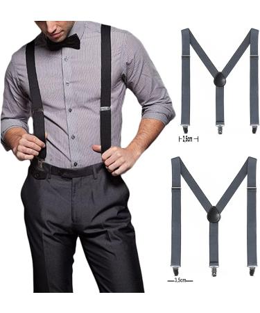 Buy AONAT Heavy Duty Men's Braces - Durable Elastic Y-Form Design | Adjustable Fit for All - Dark Gray 3.5 cm Wide - Buy Online on SooperMarket.com