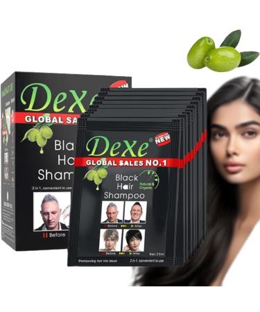 Black Hair Dye Shampoo Upgraded MQUPIN Hair Shampoo Instant Hair Dye for Men Women Black Natural Ingredients Simple to Use Hair Dye Permanent(10 PCS) Black-1