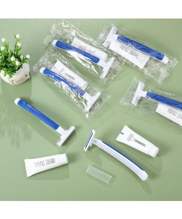 50 Sets Disposable Razors in Bulk - Twin Blade Razors with Shaving Cream | Individually Wrapped for Men & Women | Perfect for Homeless Hotels Shelters & Travel - Buy Online on SooperMarket.com