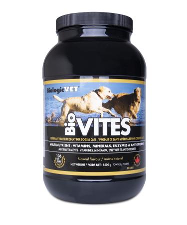 Flora Health BiologicVET BioVITES Complete Multi-Nutrient - Vitamins Minerals & Enzymes for Dogs and Cats Prebioitc Lignans Magnesium Taurine 1600g Powder 1600 g (Pack of 1)