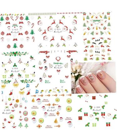 Christmas Nail Stickers Decals 3D Nail Art Stencils Designs Self Adhes TIP Nail Art Stickers Creat Design New Year Stickers Christmas Decor Practical - Buy Online on SooperMarket.com
