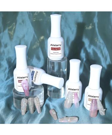 Allstarry Reflective Glitter Gel Nail Polish - 15ml Shimmer & Sparkle for Nail Art & Manicure - UV LED Soak Off - Silver for Parties & Weddings - Buy Online on SooperMarket.com