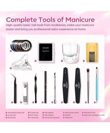 Modelones Poly Nail Gel Kit 8 Colors with 48W LED Nail Lamp - Professional Starter Manicure Kit with Complete Poly Nail Art Tools - Nail Extension Gel Set with Rhinestone, Glitters, Sequins - Perfect Gift for Women - Buy Online on SooperMarket.com