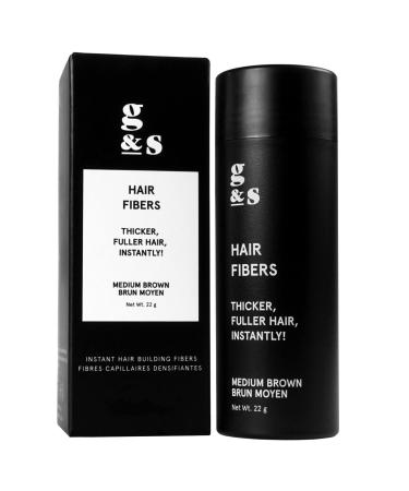 Hair Building Fibers for Balding Hair (22g / Large Bottle) - Instant Hair Thickening Fibers for Thinning Hair - Discreetly Cover Bald Spots by grace and stella (Medium Brown)