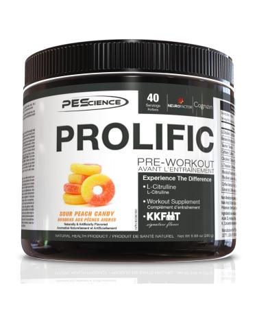 PEScience Prolific Pre Workout Powder Sour Peach Candy 280g