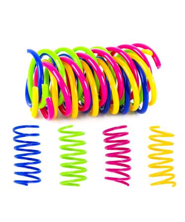 AWAVM 16 PCs Colored plastic spring toys for cats interactive pet players for lazy people to annoy cats and cat jumping toys