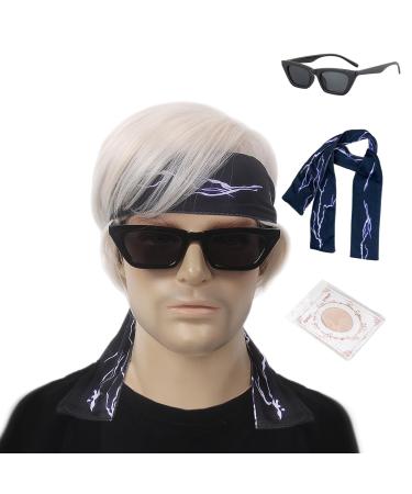 STfantasy Men's Wig Natural Wig Blonde Short Straight Layered Two-tone Mixed Wig for Cosplay (Platinum Blonde)