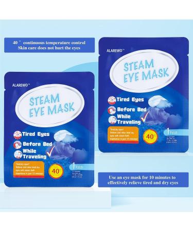 ALAREWO 22 Packs Steam Eye Mask for Dry Eyes & Fatigue - Self Heating Disposable Spa Warm Eye Compress for Stress Relief & Headache - Unscented (22 Count) - Buy Online on SooperMarket.com