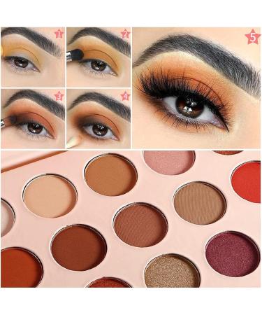 Neutral Eyeshadow Palette - Rose Gold Smokey Red Brown Highly Pigmented Matte Shimmer and Metallic 15 Colors Eye Shadow Pallet - DE LANCI Professional Warm Natural Tone Bronze Eyeshadow For Beginners - Buy Online on SooperMarket.com