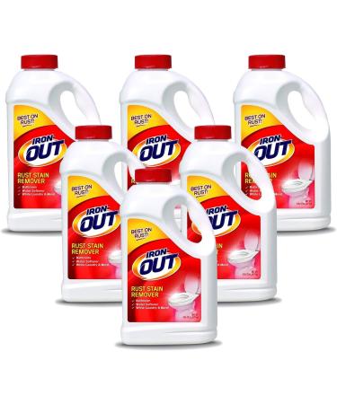 Iron OUT Powder Rust Stain Remover Remove and Prevent Rust Stains in Bathrooms Kitchens Appliances Laundry and Outdoors 4 Pound 12 Ounce Pack of 6