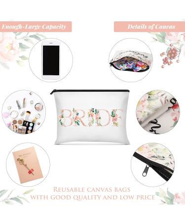 Bridesmaids Makeup Bag Set - Floral Wedding Cosmetic Canvas Bags for Women - Buy Online on SooperMarket.com