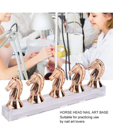 Horse Head Nail Tip Nail Tip Holder DIY Training Tips Display Practice Rack Magnet Adsorption False Nail Display Support Holders False Nail Tip Manicure Tool(Rose Gold) - Buy Online on SooperMarket.com