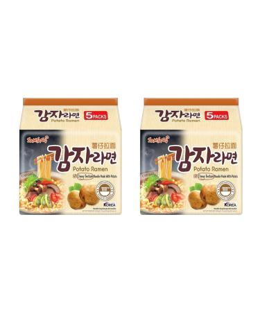 Samyang Potato Flavour Instant Noodle Ramen Suitable For Vegetarian (Pack of 10) by CNMART
