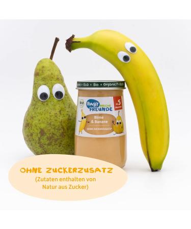Freche Freunde Organic Pear & Banana Baby Porridge (6 x 190g) | Perfect for Babies 5 Months+ - Buy Online on SooperMarket.com
