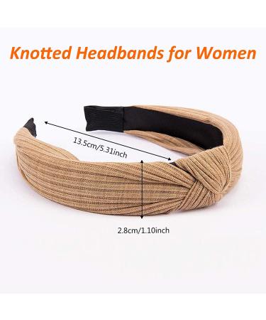 Ondder Knotted Headbands for Women 10 Pack - Fashionable Solid Color Wide Headbands for Thin Thick Hair - Top Knot Cute Assorted Headbands - Turban Hairbands - Buy Online on SooperMarket.com