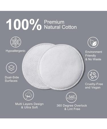 SHINO Round Cotton Makeup Remover Pads - 100% Chemical Free & Hypoallergenic Face Pads for Sensitive Skin - 100 Count - Buy Online on SooperMarket.com
