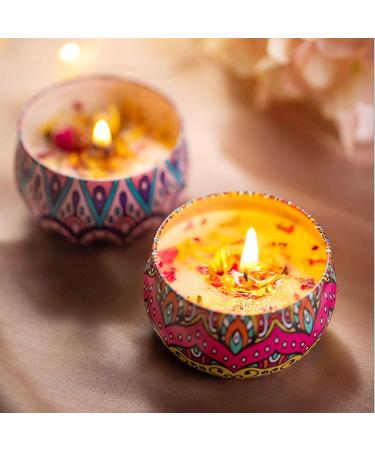Allava 4-Piece Natural Soy Wax Fragrance Candle Gift Set | Stress Relief & Aromatherapy Candles for Christmas Birthdays Valentine's Day & Weddings - Buy Online on SooperMarket.com