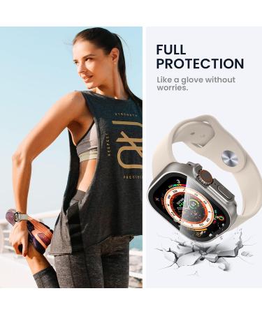 Tensea Waterproof Apple Watch 49mm Screen Protector Case with Tempered Glass Film - Sweatproof Protective Cover for Men and Women - Buy Online on SooperMarket.com