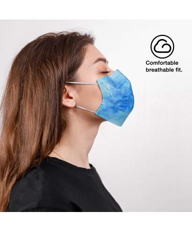 NU R Disposable Face Mask 3Ply Mask with Filter Layer and Elastic Earloop Retail 50pcs/box TIE DYE 50PCS - Buy Online on SooperMarket.com