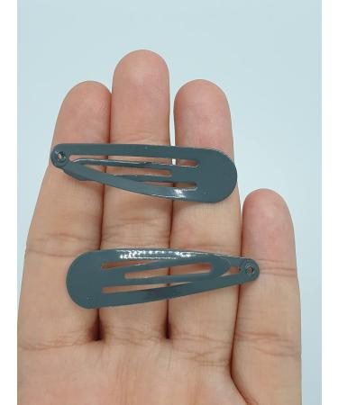 6 PCS Grey Metal Snap Hair Clips - 5CM Long | Hair Grip Pins - Buy Online on SooperMarket.com
