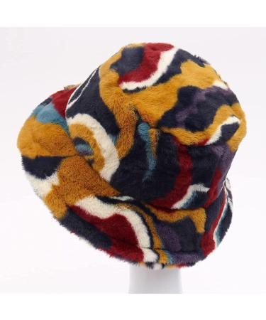 Women's Fuzzy Fur Winter Bucket Hat | Fluffy Sherpa Fisherman Style - Buy Online on SooperMarket.com