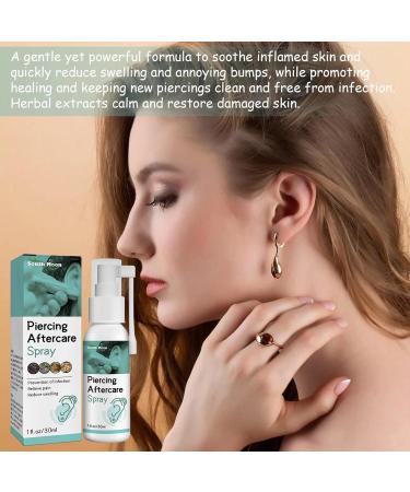 Piercing Aftercare Spray Ear Hole Care Spray Ear Piercing Cleaning Solution Portable Pierced Ear Care Solution Swelling Ear Pierced Skin for Ears Nose Nipples Belly 30ml*3 - Buy Online on SooperMarket.com